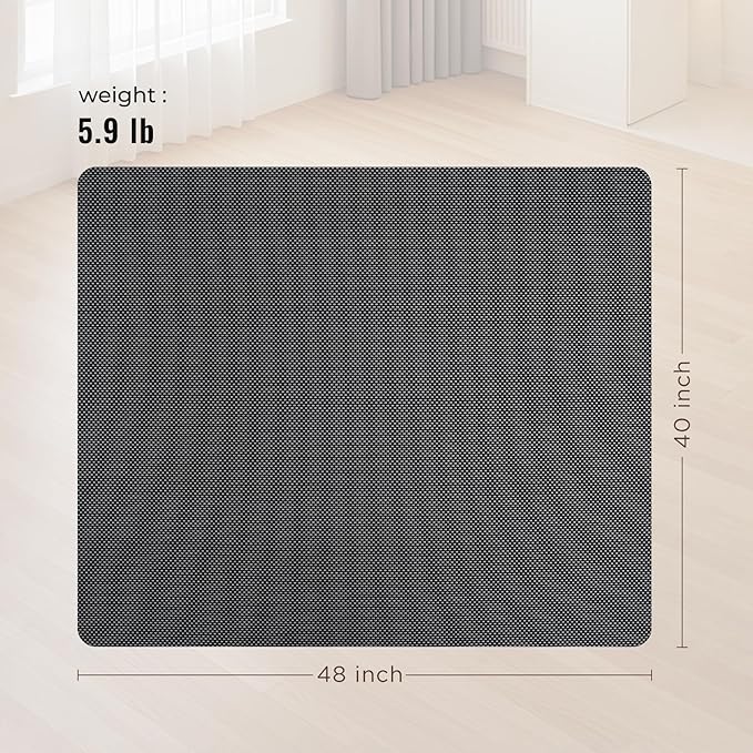 Office Chair Mat for Hard Floors,40"x48" Anti-Slip Waterproof Hardwood Floor Chair Mat,Heavy Duty Floor Protector Rolling Chairs for Home Office(Grey)