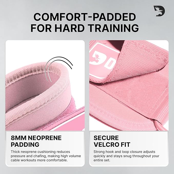 DMoose Fitness Ankle Strap for Cable Machine - One Size Fit with Premium Padding Cuffs, Ankle Bands for Working Out, Booty Workouts, Leg Extension, Hip Abductors, Kickbacks & Lower Body Exercises