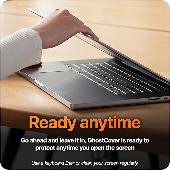 GhostCover Original Premium Ultra Thin Keyboard Cover Protector, Compatible with 2021-2026 MacBook Pro 14"/16" M1-M5 Pro/Max, 2022-2026 M2-M5 MacBook Air 13"/15", US ANSI Layout, Translucent