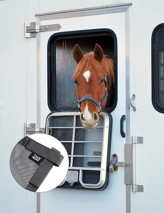 Tackmore Horse Trailer Window Screen Mesh Trailer Safety Bar Window Screen with Mesh Hole Trailer Bar Window Accessories 26 * 22.5 inch