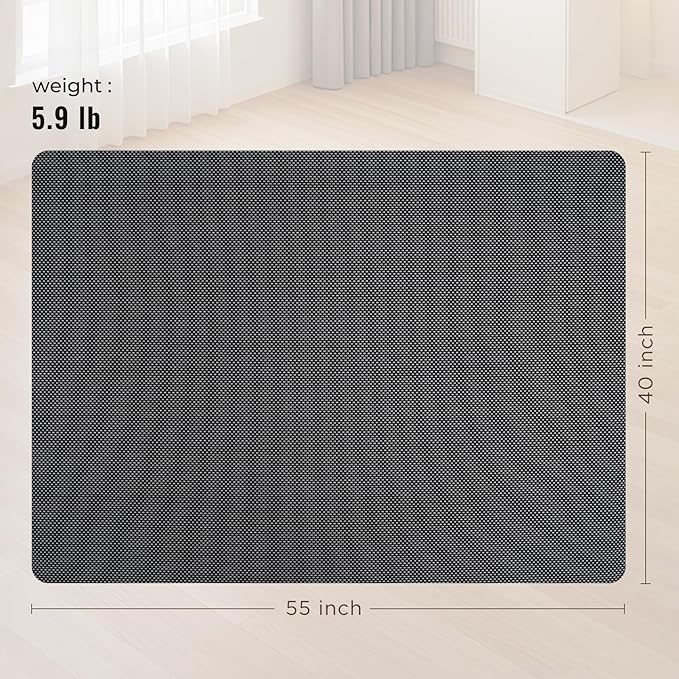 Office Chair Mat for Hard Floors,40"x55" Anti-Slip Waterproof Hardwood Floor Chair Mat,Heavy Duty Floor Protector Rolling Chairs for Home Office(Grey)