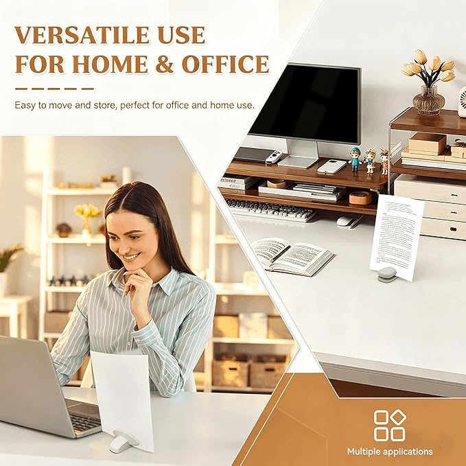 Document Holder for Typing - Document Stand for Desk When Typing,Portable Copies Stand Desktop Document Holder Stand for A4 Paper Documents Office Typing Reading (White)