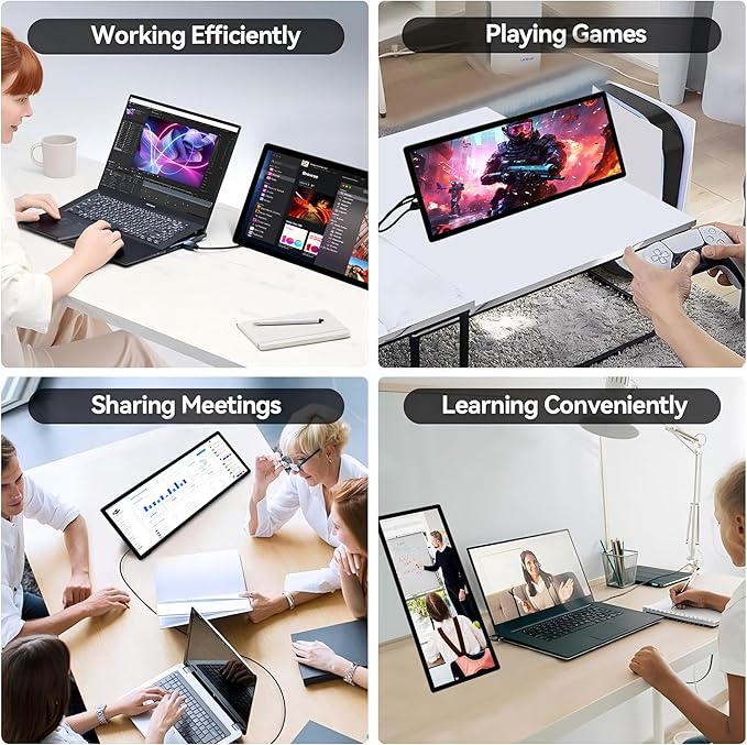 12.3 Inch Touchscreen Monitor, FHD IPS 1920x720 Stretched Bar LCD Touch Display Screen, Travel Portable Touch Screen Secondary Display for Computer Windows macOS Aida64 GPU CPU RAM Monitoring