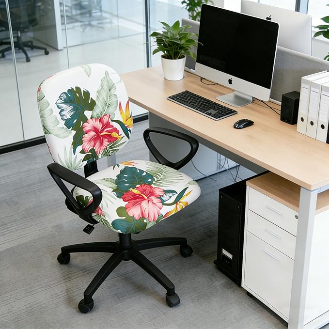 Melaluxe Computer Office Chair Cover - Protective & Stretchable Universal Chair Covers Stretch Rotating Chair Slipcover