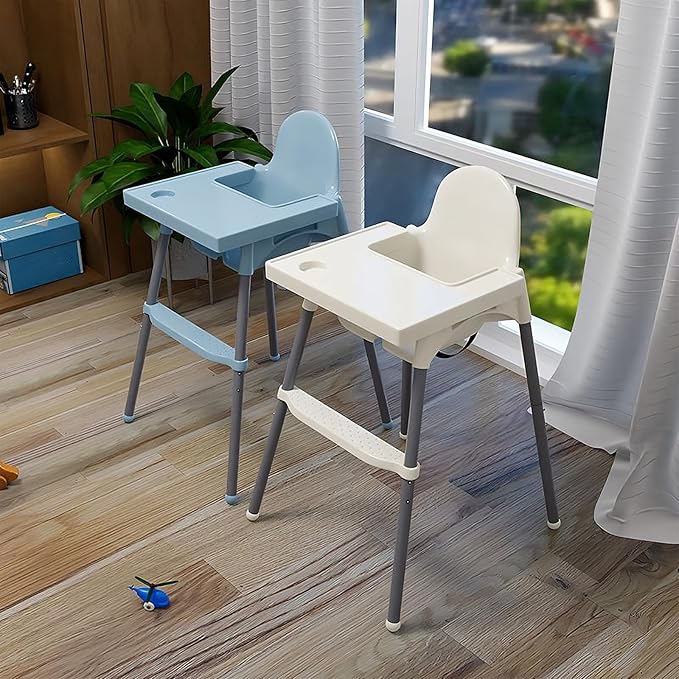 Generic High Chair Foot Rest, Adjustable, Non-Slip PP, Blue, Compatible with IKEA Antilop High Chair