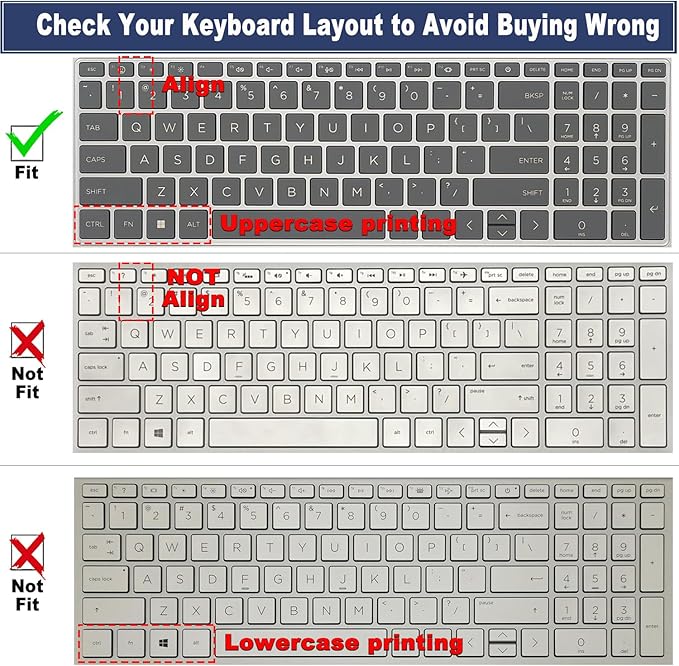 Keyboard Cover for HP 15.6" Laptop 15t 15z 15-fcxxxx 15-fdxxxx Series 2026 2025 2024, HP 15t-fd100/fd000 15-fd0083wm 15-fc0025dx 15-fc0093dx 15-fd0005dx fd0023dx, HP 250 255 G10 15.6 -Stylish Colorful