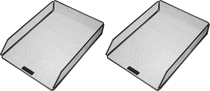 Mr. Pen Mesh Desk Organizer - Single Tray with Letter Tray, File Holder for Desk Paper Management (Pack of 2)