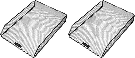 Mr. Pen Mesh Desk Organizer - Single Tray with Letter Tray, File Holder for Desk Paper Management (Pack of 2)