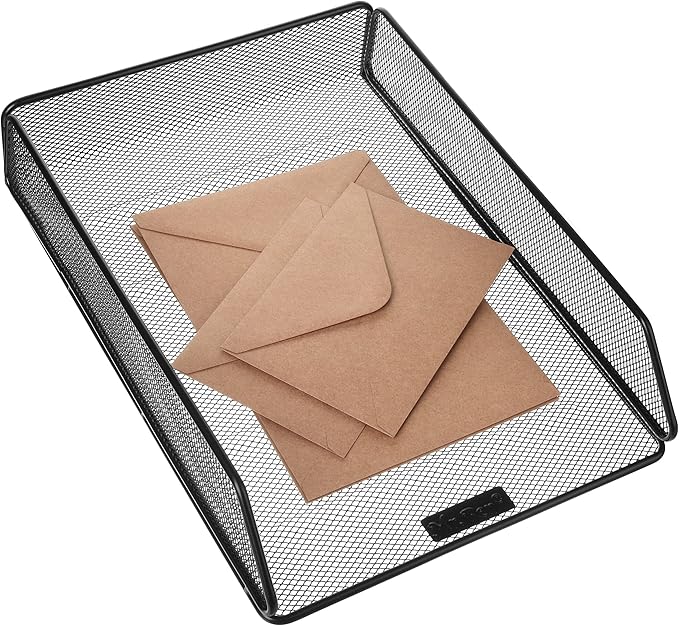 Mr. Pen Mesh Desk Organizer - Single Tray with Letter Tray, File Holder for Desk Paper Management (Pack of 2)