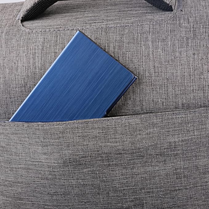 Business Card Holder, Slim Business Card Case for Men & Women, Pocket Metal Card Case, Professional Stainless Steel Business Card Holders, Purse Name Card Holder, Buckle Style Shut, Blue