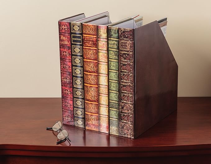 The Paragon Magazine Holders - Set of 3, Decorative Organizer File Boxes