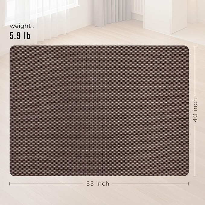 Office Chair Mat for Hard Floors,40"x55" Anti-Slip Waterproof Hardwood Floor Chair Mat,Heavy Duty Floor Protector Rolling Chairs for Home Office(Coffee)