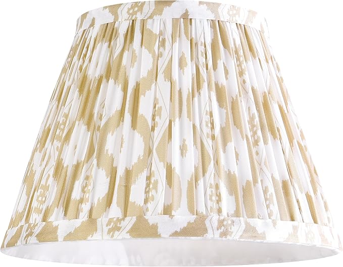 GO&SO Mini Small Pleated Lamp Shades,5 × 9×6.4 Inches Spider for Small Table Lamps Replacement,Art Deco Vintage Floral Lampshades for Bedside Lamps Wall Lamp(Set of 2,Multicolor Brown&Yellow)