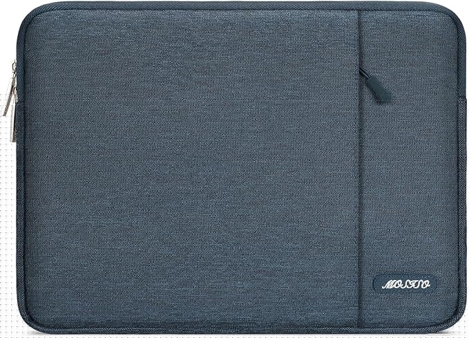MOSISO Laptop Case 15 inch, 15 inch Laptop Sleeve Compatible with MacBook Air M5 A3448 M4 A3241 M3 A3114 M2 A2941 2026-2023, Dell XPS, Polyester Vertical Computer Sleeve Bag with Pocket, Haze Blue