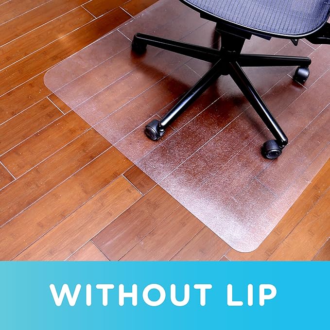 Dimex Clear Office Chair Mat for Hard Floors – 46" x 60" Rectangle Vinyl Floor Protector for Wood, Tile, Vinyl & Laminate, Smooth Glide