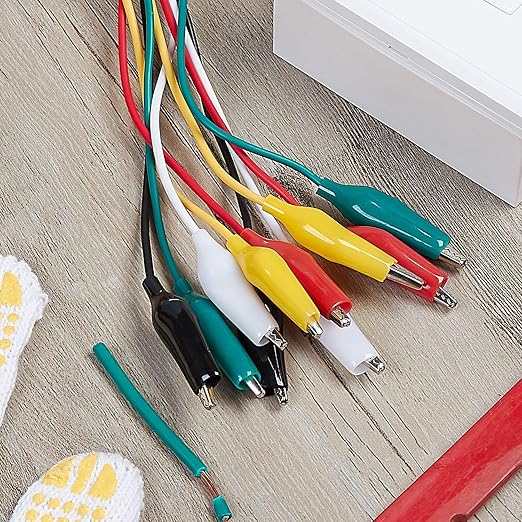 WGGE WG-026 10 Pieces and 5 Colors Test Lead Set & Alligator Clips,20.5 inches / 22 AWG Wire (5 Pack)