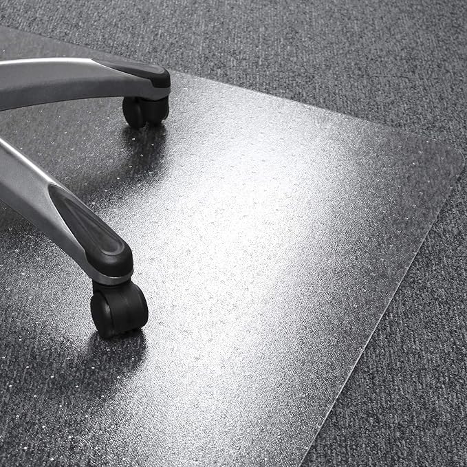 Floortex Polycarbonate Chair Mat 47" x 35" for Low/Medium Pile Carpets, Clear