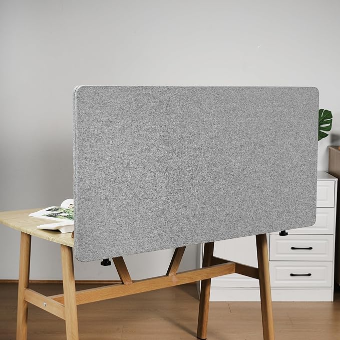Desk Privacy Panel 24" x 48" Table Privacy Panel Acoustic Partition Noise Visual Isolate Table Divider Panel with Clamp for Student Study Reception Area Office Library(24" x 48")