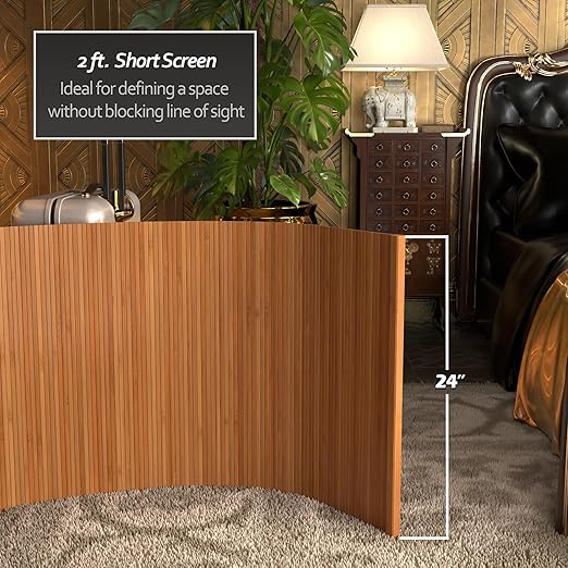 Red Lantern 2 ft. Short Bamboo Wave Screen - Natural