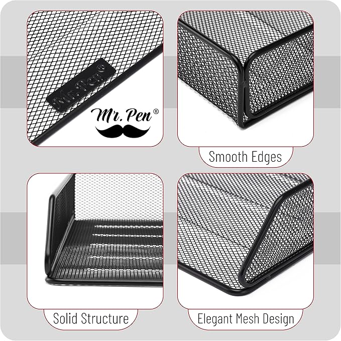 Mr. Pen Mesh Desk Organizer - Single Tray with Letter Tray, File Holder for Desk Paper Management (Pack of 2)