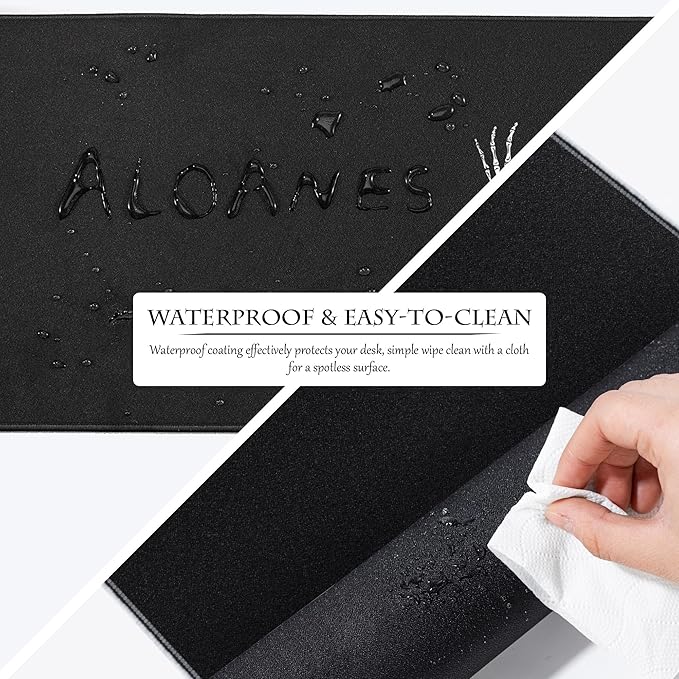 ALOANES Waterproof Mouse Pad with Durable Stitched Edge, XL Gaming Keyboard Pad, Non-Slip Rubber Base, Extended Desk pad for Gamer, Office & Home, Left Skeleton Mousepad 31.5''x 11.8''x 0.12''