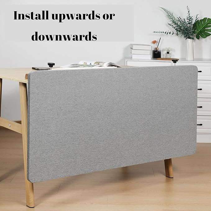 Desk Privacy Panel 24" x 48" Table Privacy Panel Acoustic Partition Noise Visual Isolate Table Divider Panel with Clamp for Student Study Reception Area Office Library(24" x 48")