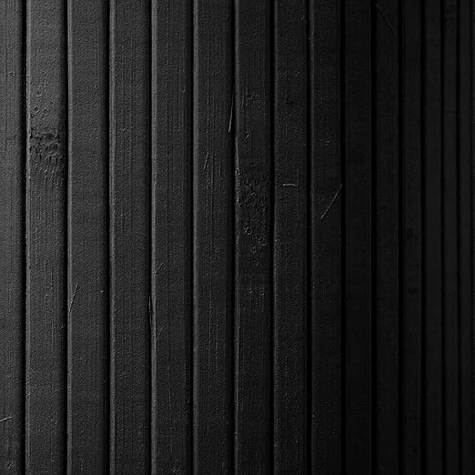Red Lantern 6 ft. Tall Bamboo Wave Screen - Black