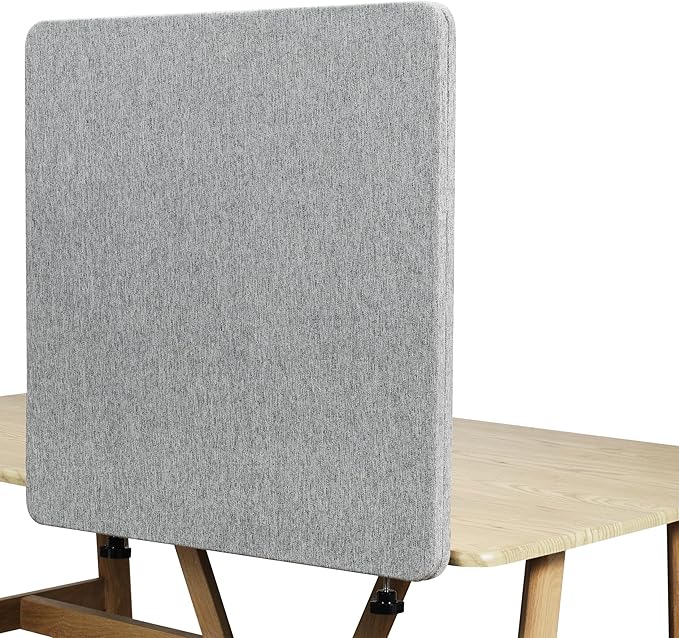 Desk Privacy Panel 24" x 24" Table Privacy Panel Acoustic Partition Noise Visual Isolate Table Divider with Clamp for Student Study Reception Area Office Library (24" x 24")