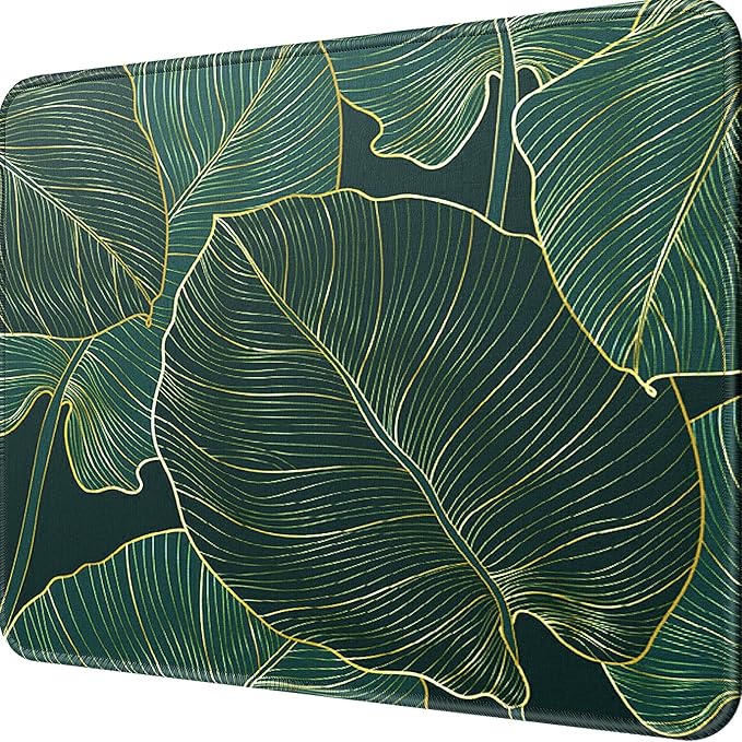 MROCO Mouse Pad [30% Larger] with Anti-Fray Stitched Edges, Premium-Textured Waterproof Surface, Non-Slip Rubber Base, Computer & Gaming Mouse Mat for Laptop, Office & Home, 8.5 x 11 in, Green Leaves