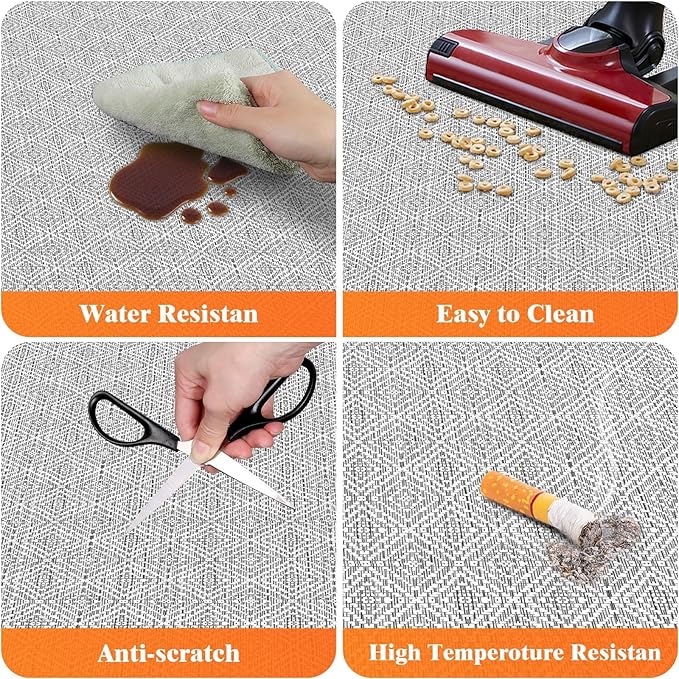 KMAT Office Chair Mat, 47x47in Heavy Duty Hardwood/Tile Floor Protector, Computer Desk Mat for Rolling Chairs, Work, Study, Office, White