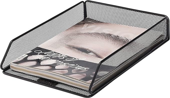 Mr. Pen Mesh Desk Organizer - Single Tray with Letter Tray, File Holder for Desk Paper Management (Pack of 2)