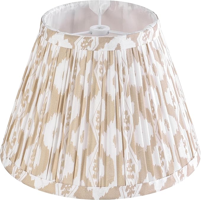 GOSO Small Pleated Art Deco Lamp Shades 1 Pack -5 *9*6.4 in Vintage Barrel Shade Bell MIni Multi-Floral Lampshades for Table Lamps Wall Lamps,Spider Lamp Shade Replacement Fabric-No Assembly Required