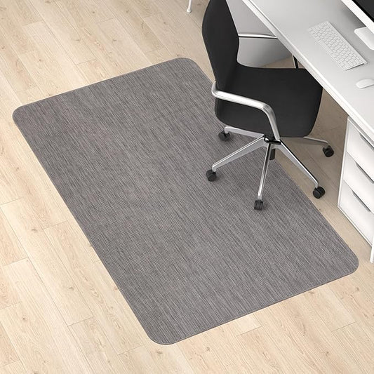 Blvornl Office Chair Mat for Hardwood Floor, 32.3"x 47.2" Desk Chair Mat for Hard Wood and Tile Floor, Large Anti-Slip Hard Floor Protector Rolling Chair Pad, PVC Desk Rug, Dark Grey