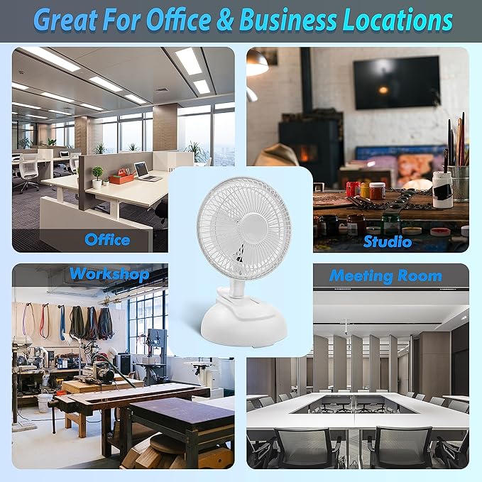 EZ-CHILL Personal Clip or Desk Fan with Removable Base, Portable Mini Bedroom Fan, 6 inch, 2 Speed, Strong Clamp, Firm Grip, Airflow 6.53 ft/sec, Ideal for Home, Bedroom, Dorm & Office