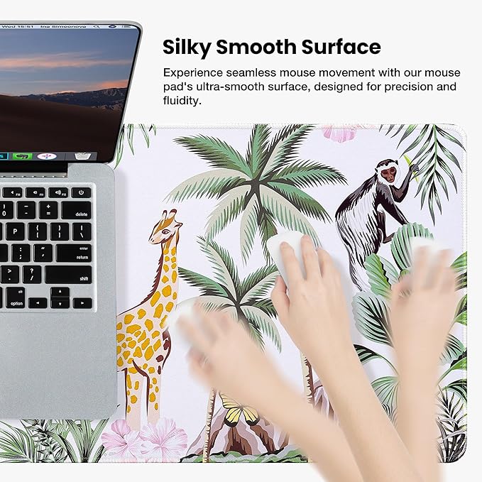 ALOANES Waterproof Mouse Pad with Durable Stitched Edge, Large Gaming Keyboard Pad, Non-Slip Rubber Base, Extended Desk pad for Gamer, Office & Home, Zoo Mousepad 27.6''x 11.8''x 0.12''
