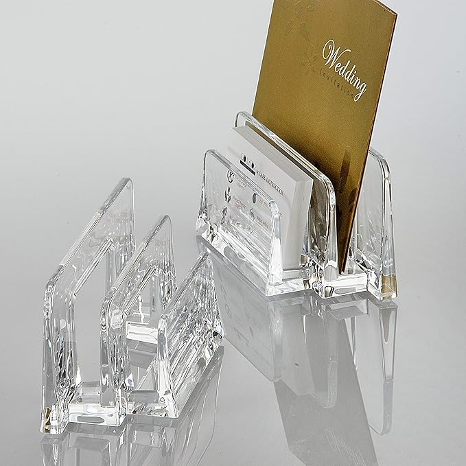 Acrylic Letter Sorter Little File Folder Sorter (2 Pack) for Paper, Letter, Envelope, Office File Organizer, Office Supplies, Desk Accessories - Clear