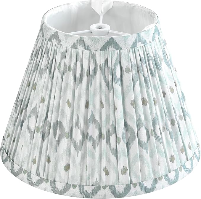 GO&SO Pleated Lamp Shade Set of 1 Small Mini, 5"Top × 9"Bottom × 6.4"High (Spider) Floral Lampshades for Table Lamps,Bedside Lamps,Vintage Shades Replac Fabric (Clip Lamp Adapter Holder Not Included)