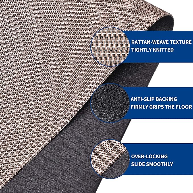 Office Chair Mat for Hardwood & Tile Floor, 46" x 72" Anti-Slip Desk Chair Mat, Easy Glide Floor Protector for Rolling Chairs, Floor Mat for Office Chair for Home Office (Dark Brown)
