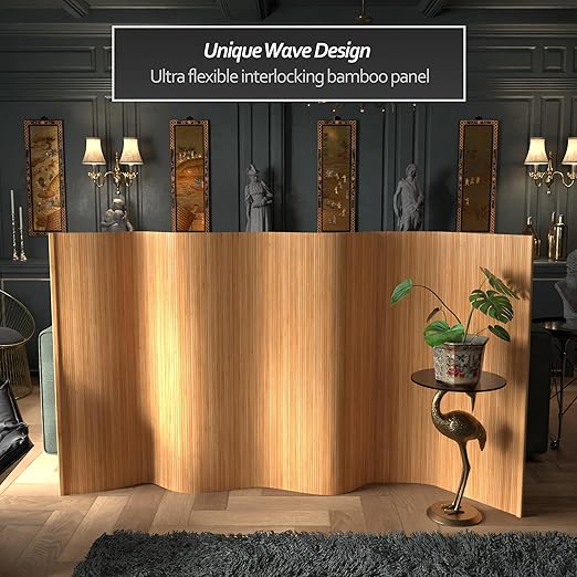 Red Lantern 4 ft. Short Bamboo Wave Screen - Honey