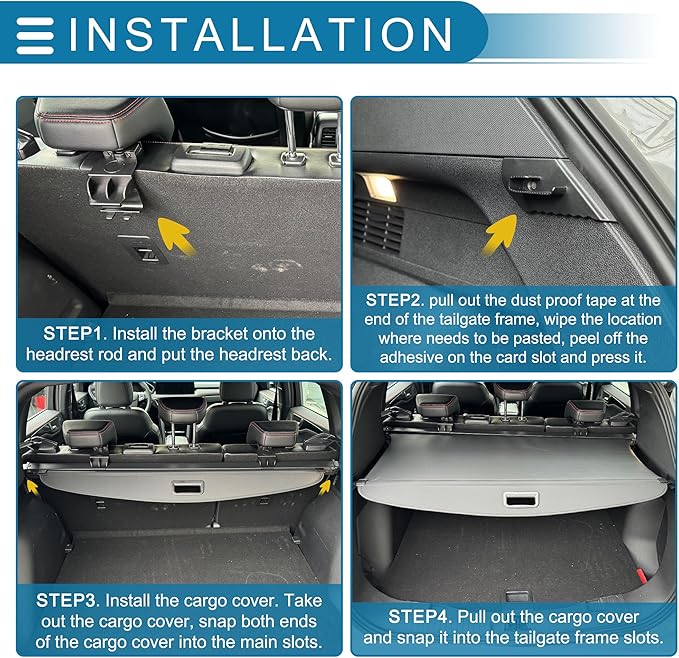 Retractable Cargo Cover for Ford Bronco Sport 2021-2025 Rear Trunk Luggage Security Shield Shade Privacy Screen Cover Parcel Shelf Waterproof Black