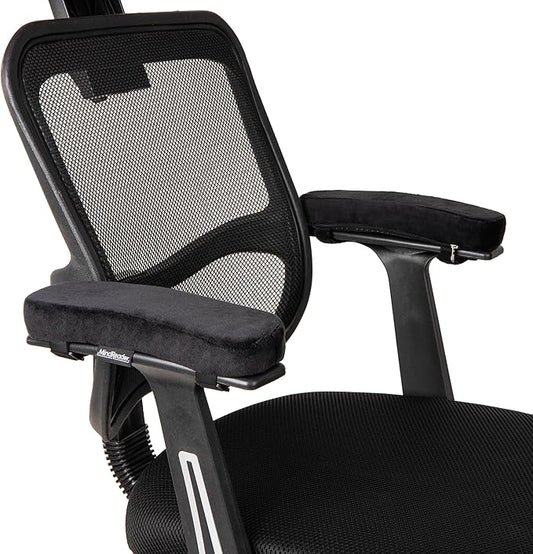 Mind Reader Air-Cloud Memory Foam Armrest Pads, Office & Gaming Chair Arm Rests, Elbow Support with Washable Cover, Black