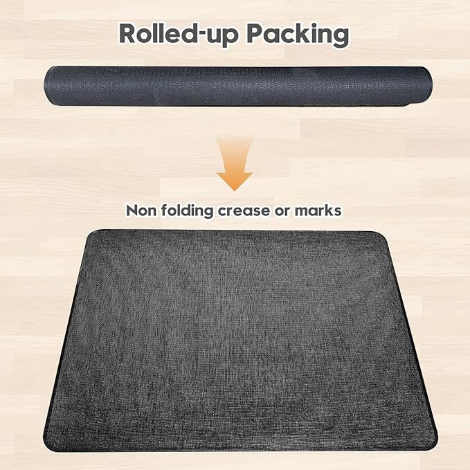Sycoodeal Office Chair Mat for Hardwood & Tile Floor, 40" x 48" Heavy Duty Computer Gaming Chair Mat for Rolling Chairs Non-Curve, Anti-Slip, Floor Protector for Home Office (Black)