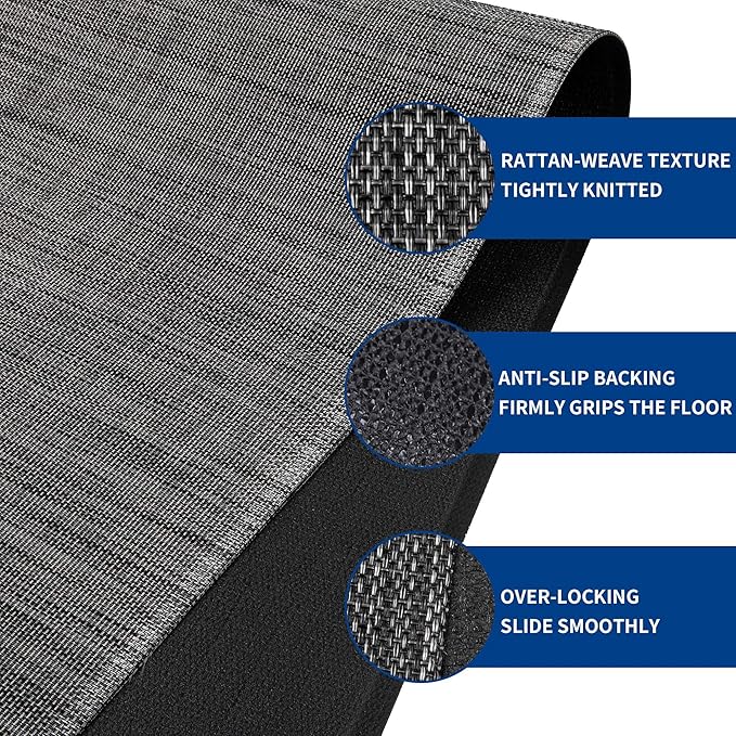 Office Chair Mat for Hardwood & Tile Floor, 30" x 48" Anti-Slip Desk Chair Mat, Easy Glide Floor Protector for Rolling Chairs, Floor Mat for Office Chair for Home Office (Dark Gery)