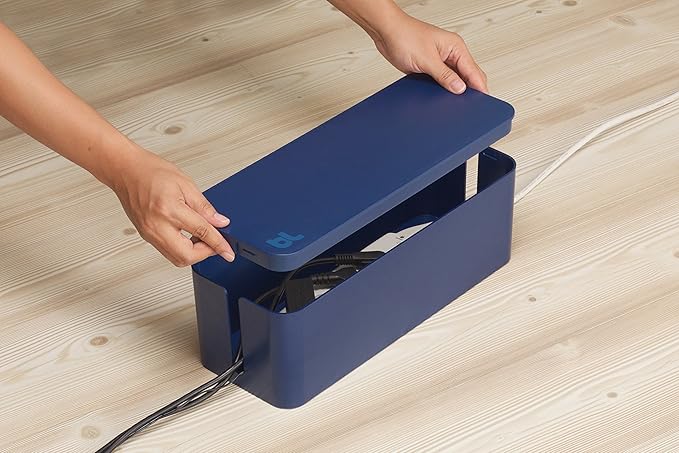 Bluelounge CableBox, Cable Management System, Moonlight Blue