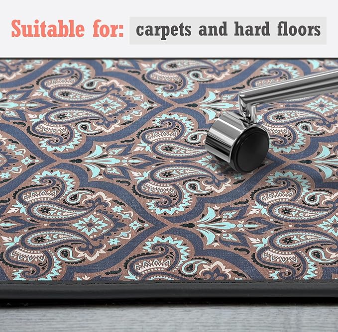 Heavy Duty Office Chair Mat for Carpet and Hardwood Floor Bohemian Desk Chair Mat Rug 36'' x 48'' Jacquard Woven Surface Floor mats for Office Home