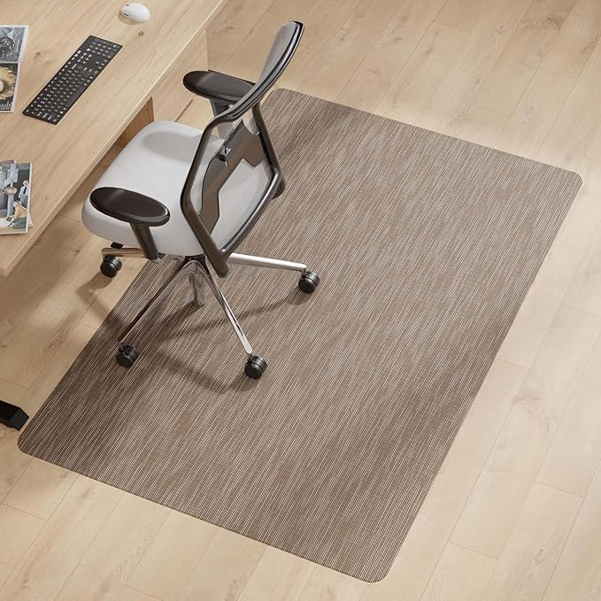 Office Chair Mat for Hardwood & Tile Floor, 46" x 72" Anti-Slip Desk Chair Mat, Easy Glide Floor Protector for Rolling Chairs, Floor Mat for Office Chair for Home Office (Dark Brown)
