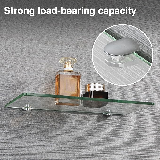 Alise Glass Shelf Bracket,Adjustable Clamp Brackets for Shelves,Wall Mount Clamps for 5-8mm Glass Shelves,Bathroom Clip Holder Support Hardware Replacement Parts,BL1010-4P Polished Chrome Pack of 4