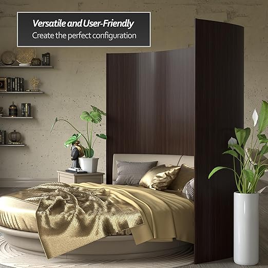 Red Lantern 7 ft. Tall Bamboo Wave Screen - Dark Mocha