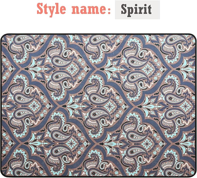 Heavy Duty Office Chair Mat for Carpet and Hardwood Floor Bohemian Desk Chair Mat Rug 36'' x 48'' Jacquard Woven Surface Floor mats for Office Home
