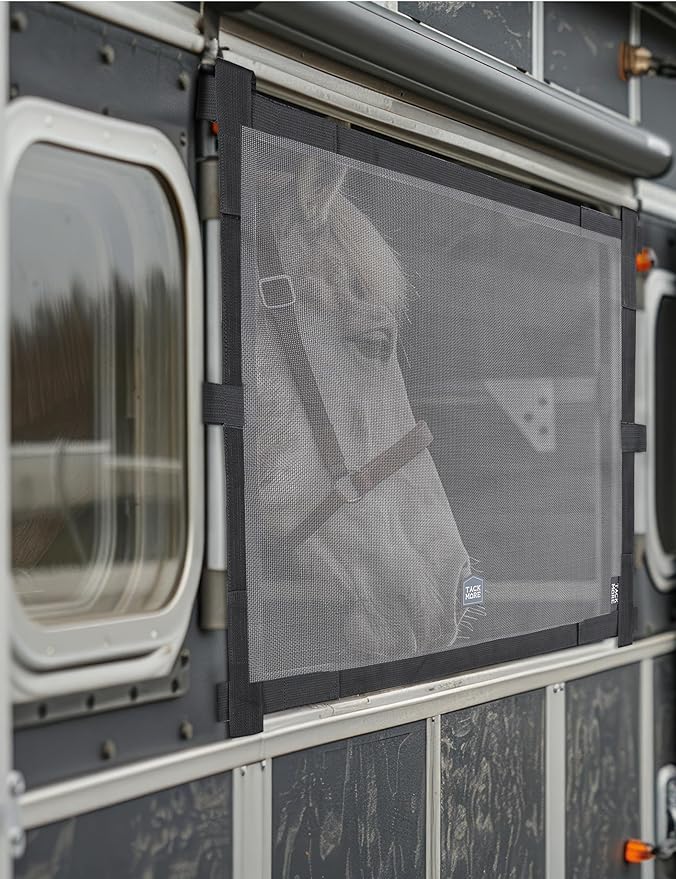 Tackmore Horse Trailer Window Screen Mesh Trailer Safety Bar Window Screen with Mesh Hole Trailer Bar Window Accessories 26 * 22.5 inch